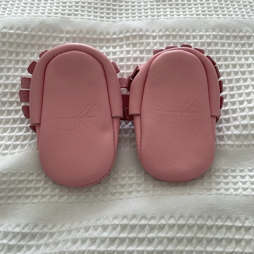 Freshly Picked Newborn baby girl pink moccasin